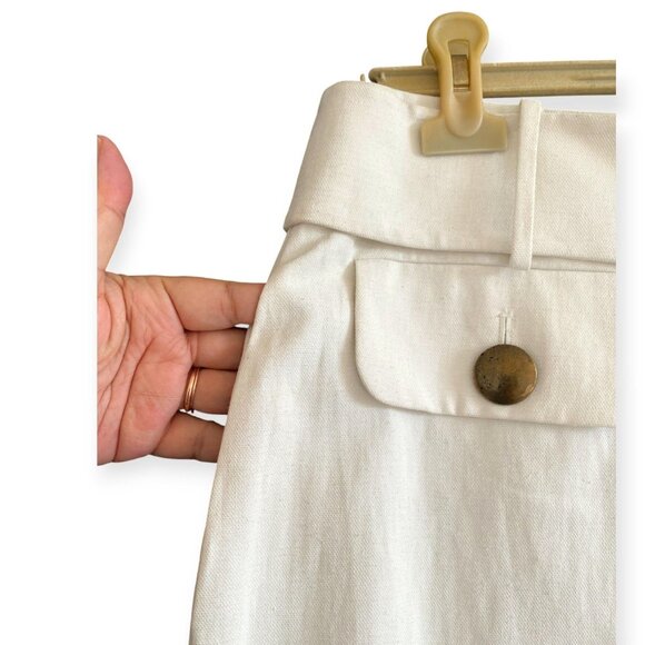 Chloe SS06 Linen Cotton Skirt Naturel FR40 Made in France - Picture 7 of 12